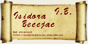 Isidora Bečejac vizit kartica